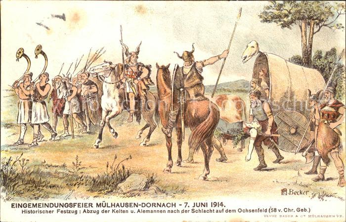 Dornach Elsass Historischer Festzug Kelten Alemannen E