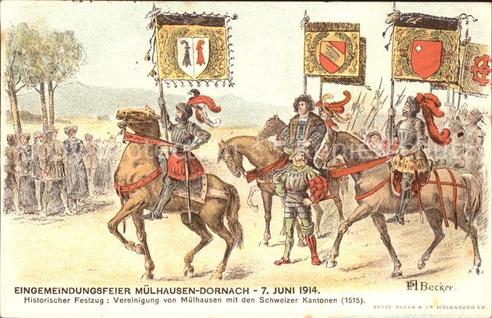 Dornach Elsass Historischer Festzug Eingemeindungsfeie