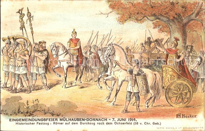 Dornach Elsass Historischer Festzug Römer Eingemeindun