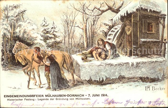 Dornach Elsass Historischer Festzug Legende der Gründu