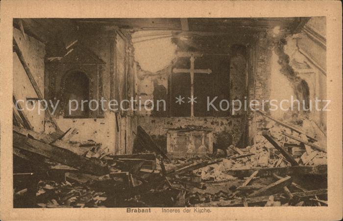 Brabant-sur-Meuse Inneres der Kirche Trümmer 1. Weltkrieg