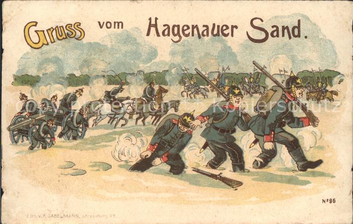 Hagenau Elsass Hagenauer Sand Truppenuebungsplatz Soldaten Militaer Kuenstlerkar