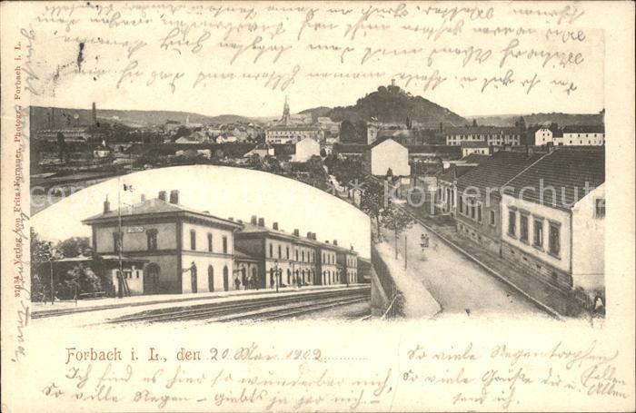 Forbach Lothringen Bahnhof Blick ueber die Stadt