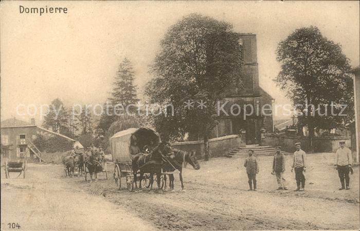 Dompierre-aux-Bois Teilansicht Pferde Planwagen