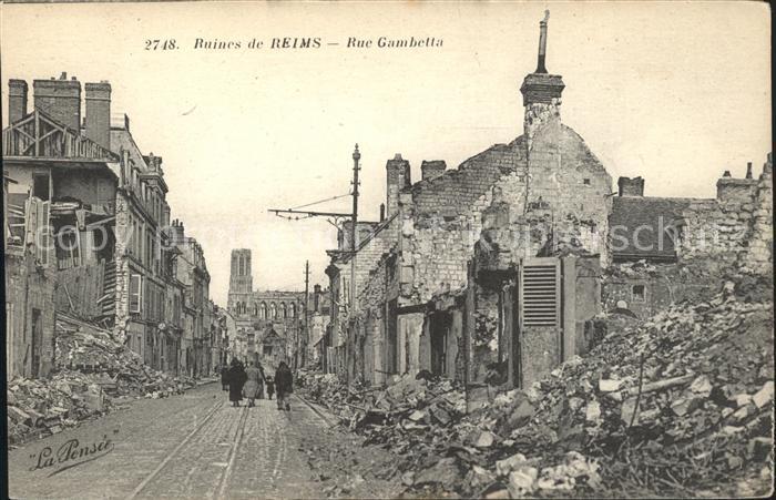 Reims Champagne Ardenne Ruines Rue Gambetta Grande Guerre Tr?mm