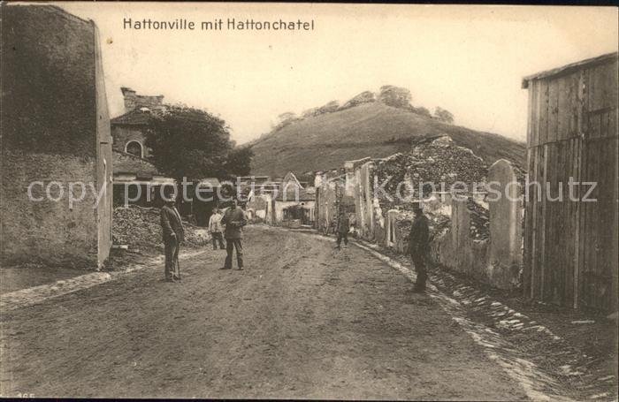 Hattonville Hattonchatel Strassenpartie Tr?mmer 1. Weltkrieg