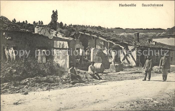 Herbeville Bauschstrasse Trümmer 1. Weltkrieg Ruin