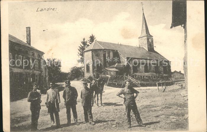 Landres Kirche Soldaten Pferd 1. Weltkrieg