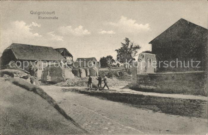 Guignicourt Aisne Rheinstrasse Trümmer 1. Weltkrieg