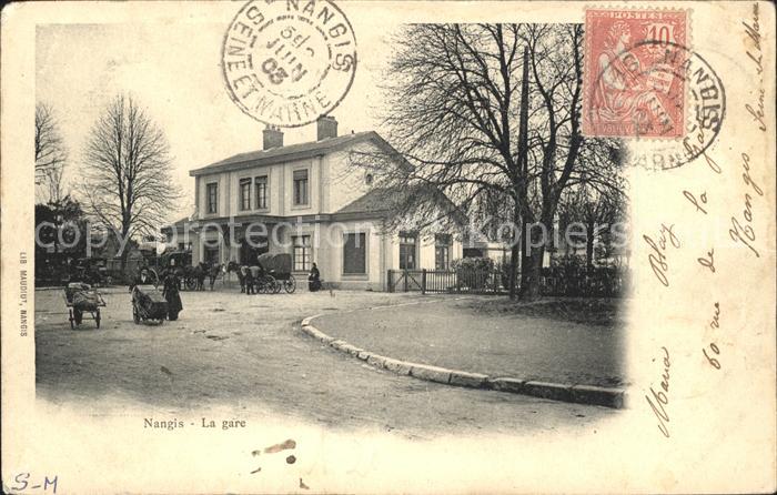 Nangis La Gare Bahnhof Stempel auf AK