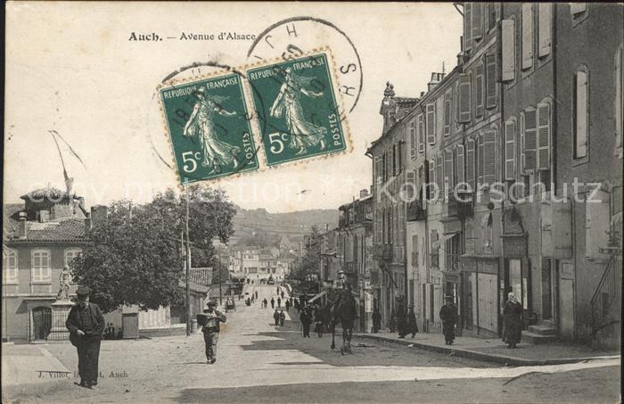 Auch Gers Avenue d_Alsace Stempel auf AK