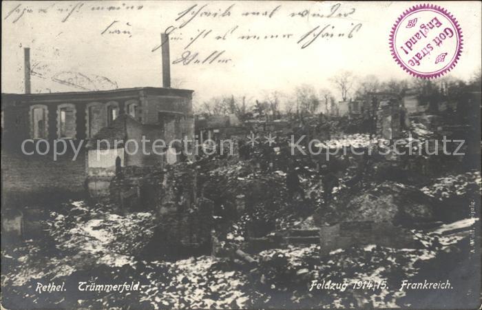 Rethel Ardennes Feldzug 1914/15 Trümmerfeld 1. Weltkrie