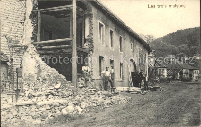 Les Trois Maisons Ruines Grande Guerre Truemmer 1. Weltkrieg