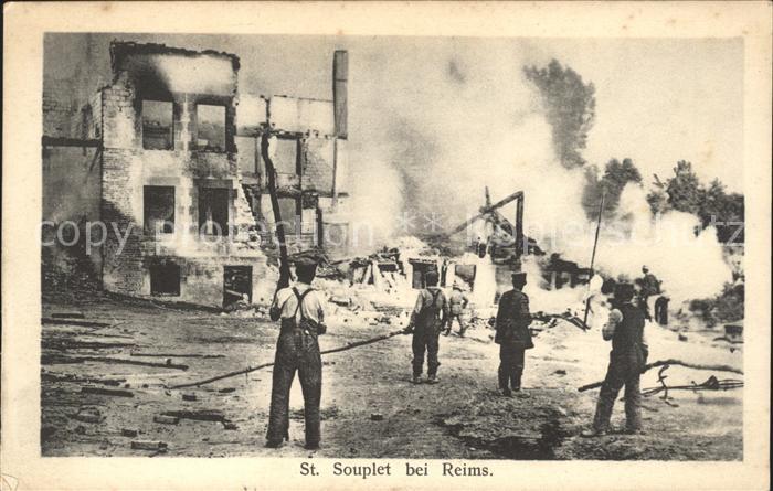 Saint-Souplet-sur-Py Ruines Grande Guerre Brand Truemmer 1. Weltkrieg