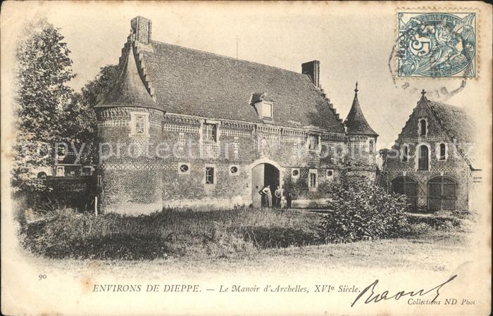 Arques-la-Bataille Le Manoir d_Archelles Stempel auf AK