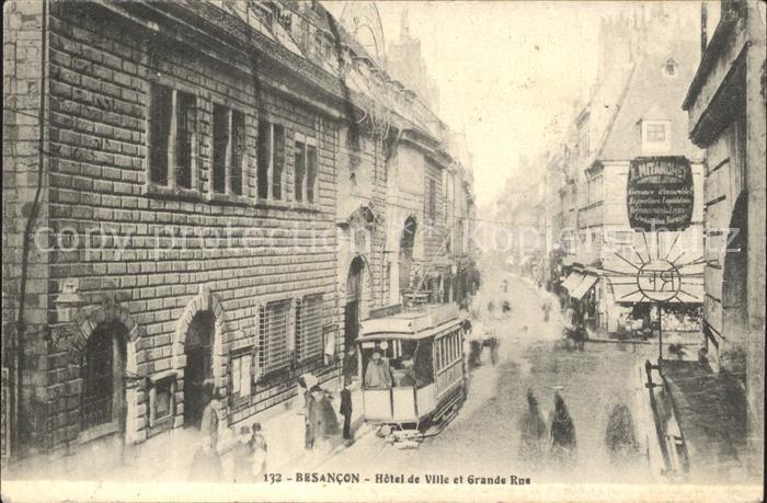 Besancon Doubs Hotel de Ville et Grande Rue Tram