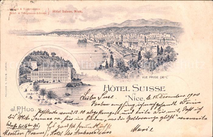 Nice Alpes Maritimes Panorama Cote d_Azur Hotel Suisse