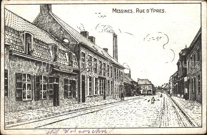 Messines Rue d Ypres Illustration Kuenstlerkarte