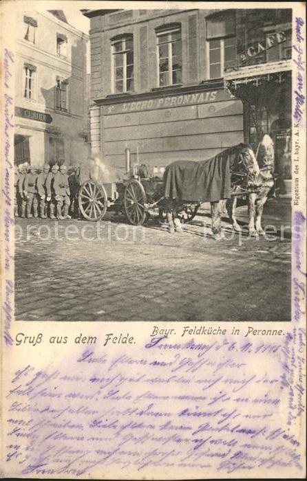 Peronne 80 Somme Bayrische Feldküche 1. Weltkrieg