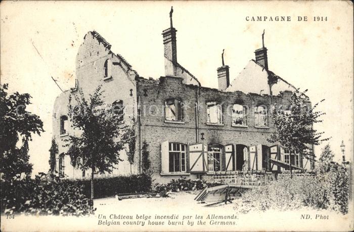 Campagne-les-Guines Chateau detruit Campagne de 1914 Grande Guerre Truemmer 1. W