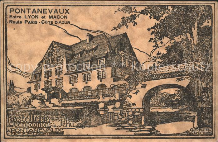 Pontanevaux Hostellerie Künstlerkarte