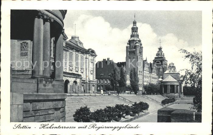 Stettin Szczecin Pommern Hakenterrasse mit Regierungsgebäude