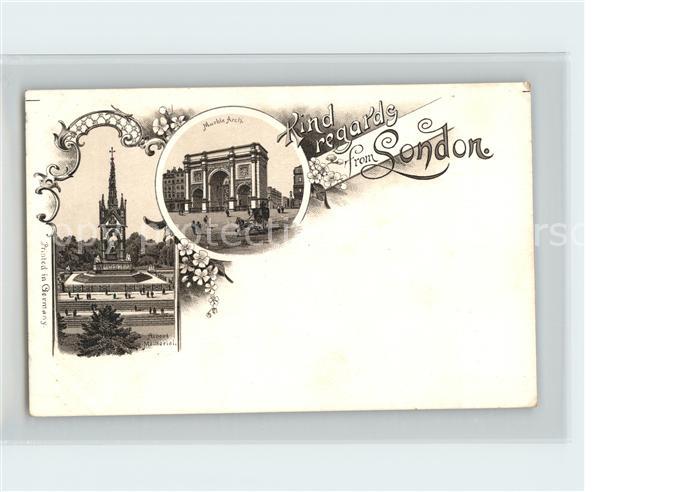London Marble Arch Albert Memorial Litho