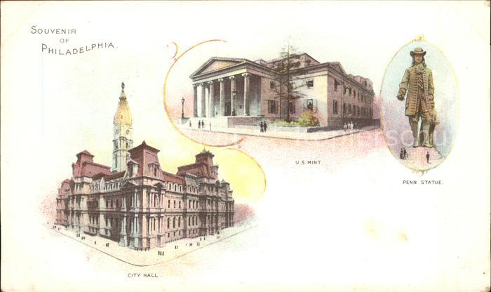 Philadelphia Pennsylvania City Hall Penn Statue U. S. Mint
