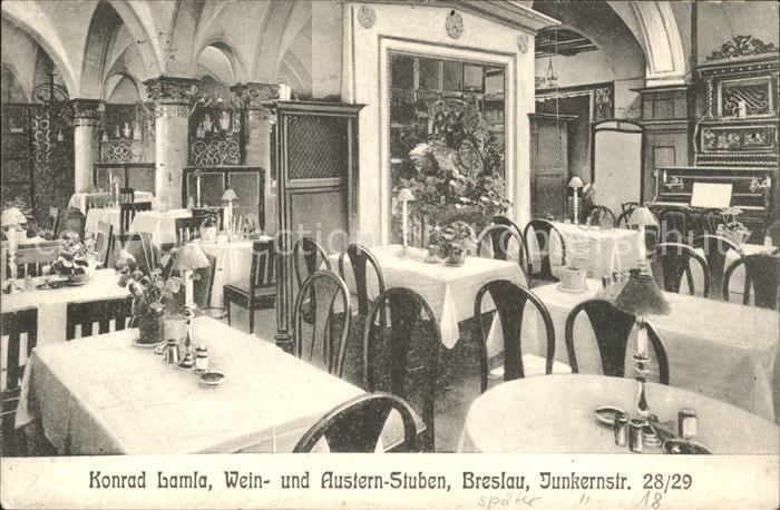 Breslau Niederschlesien Konrad Lamla Wein- u. Austern-Stuben