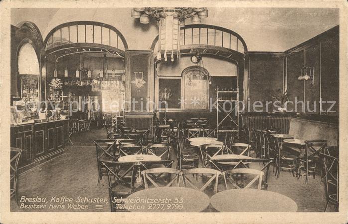 Breslau Niederschlesien Bahnpost Kaffe Schuster