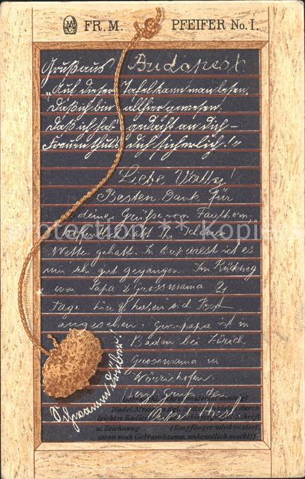 Budapest FR. M. Pfeifer Nr. I Weltpostverein