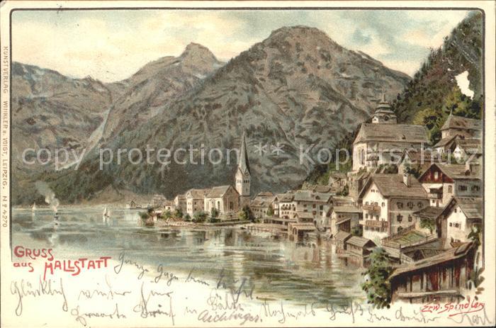 Hallstatt Austria Litho