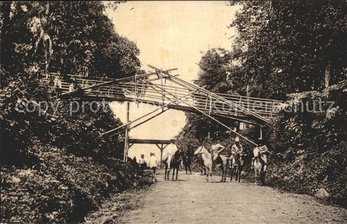 Java Indonesien Dutch Colonies Batavia Pferd Soldaten Bruecke