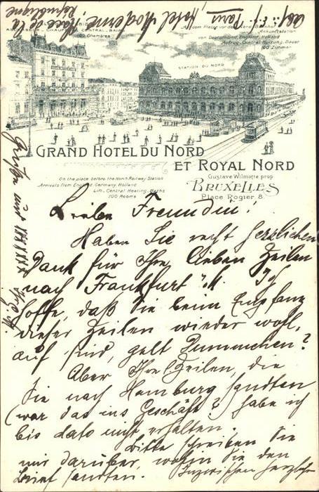Bruxelles Bruessel Grand Hotel du Nord Nordbahnhof