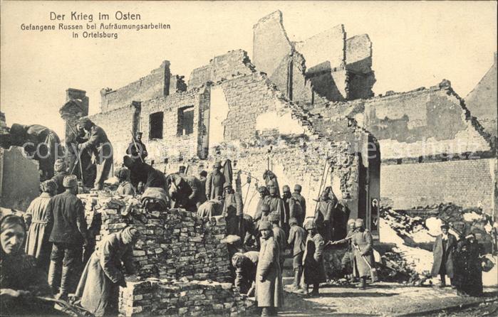 Ortelsburg Ostpreussen Der Krieg im Osten Gefangene Russen bei Aufraeumungsarbei