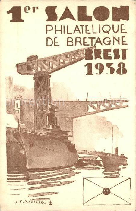 Brest 29 1er Salon Philatelique de Bretagne 1938