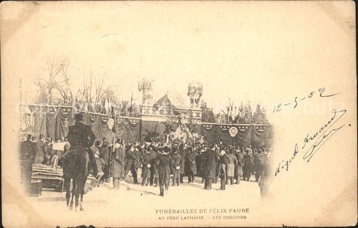Algerien Funerailles de Felix Faure Au Pere Lachaise Les Discours