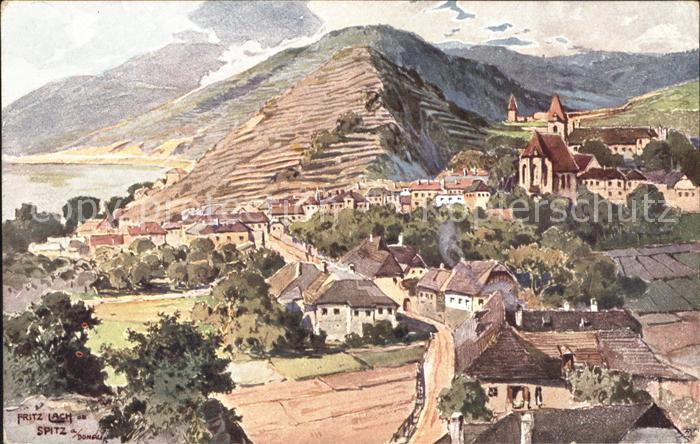 Spitz Donau Kuenstlerkarte Fritz Lach