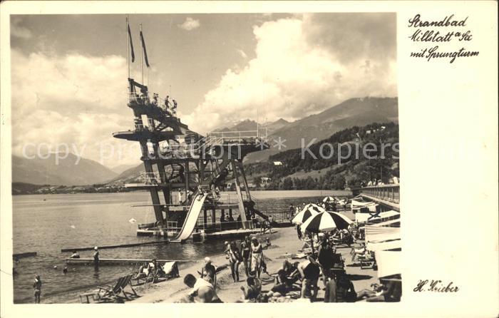 Millstatt Millstaettersee Strandbad Sprungturm