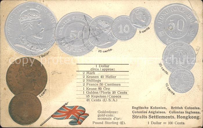Hong Kong Englische Kolonien Straits Settlements Goldmuenze
