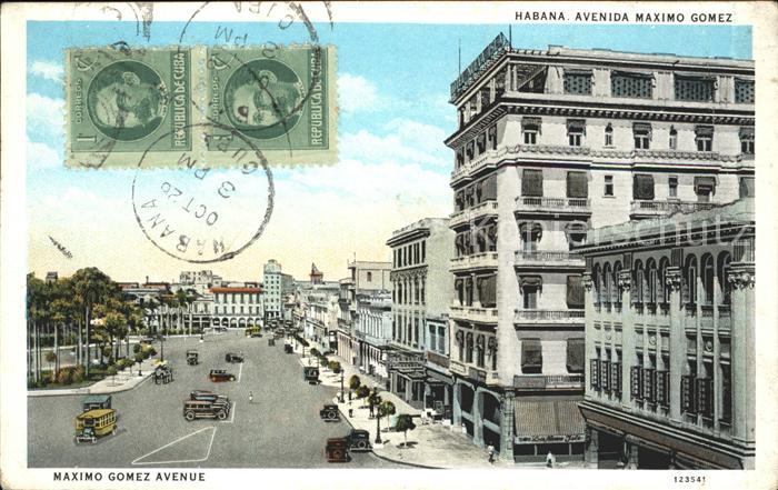 Habana Havana Avenida Maximo Gomez Stempel auf AK