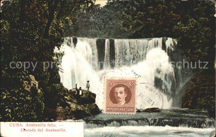 Cuba Cuba Cascada del Anabanilla Stempel auf AK