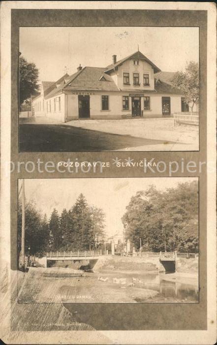 Slavicin Gasthaus Partie am Fluss Bruecke