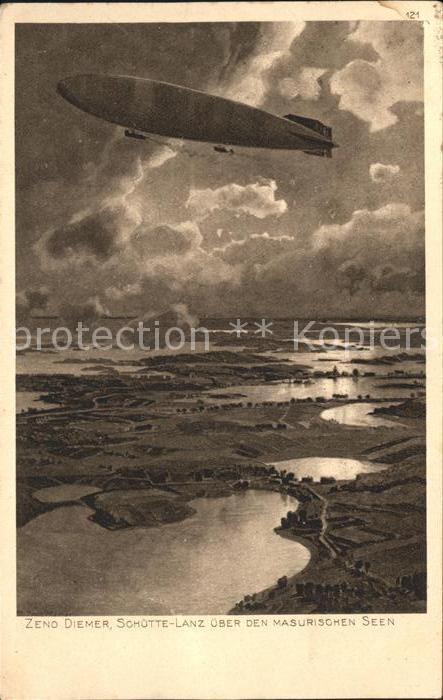 Zeppelin Schuette Lanz ueber den Masurischen Seen Serie der Krieg 1914/15 Das de