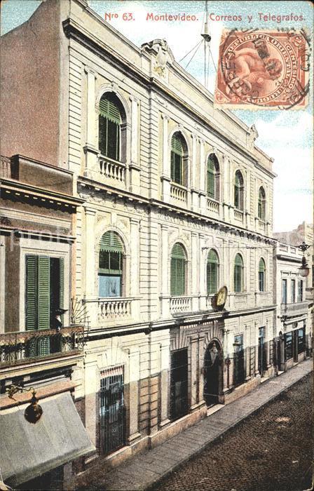 Montevideo Uruguay Correos y Telegrafos Stempel auf AK