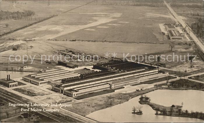 Dearborn Michigan Engineering Laboratory and Airport Fort Motor Company aerial v
