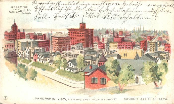 Kansas City Missouri Panoramic view looking East from Broadway