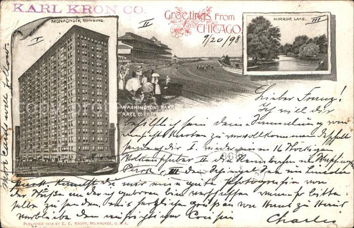 Chicago Illinois Monadnock Building Mirror Lake Washington Park