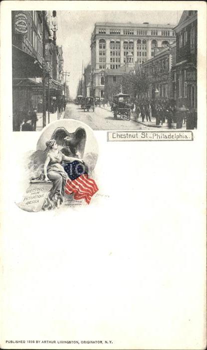 Philadelphia Pennsylvania Chestnut Street Eagle Flag