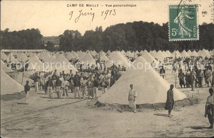 Camp de Mailly Vue generale Militaire Stempel auf AK